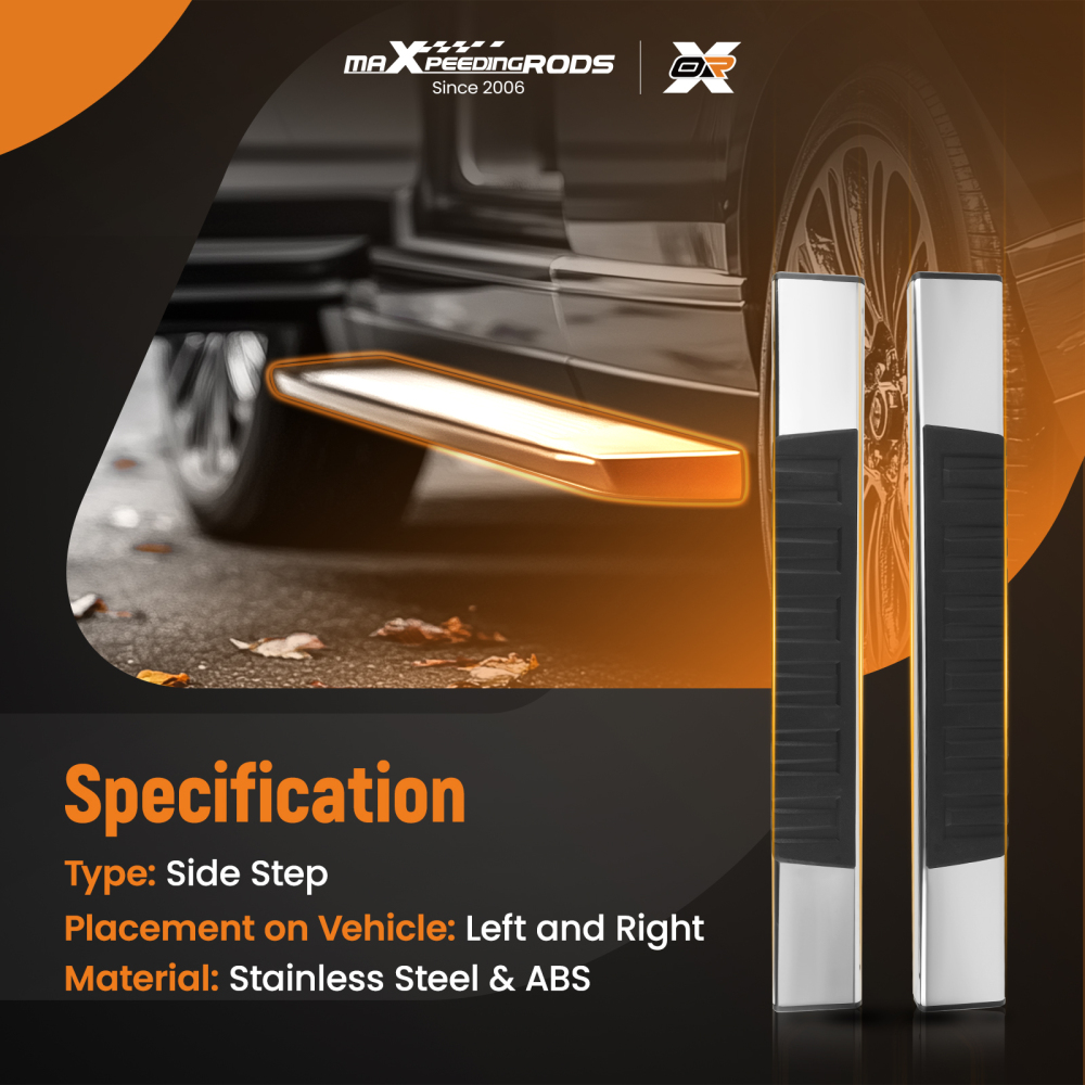 Side Steps Running Boards compatible for Chevrolet Silverado GMC Sierra 07-19 Standard Cab