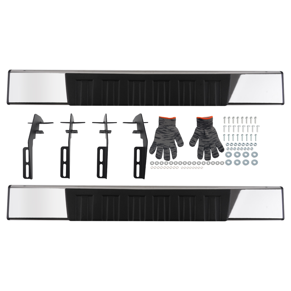 6 Side Step Running Boards compatible for Dodge Ram 1500 2009-18 Nerf Bar Black Step Rails