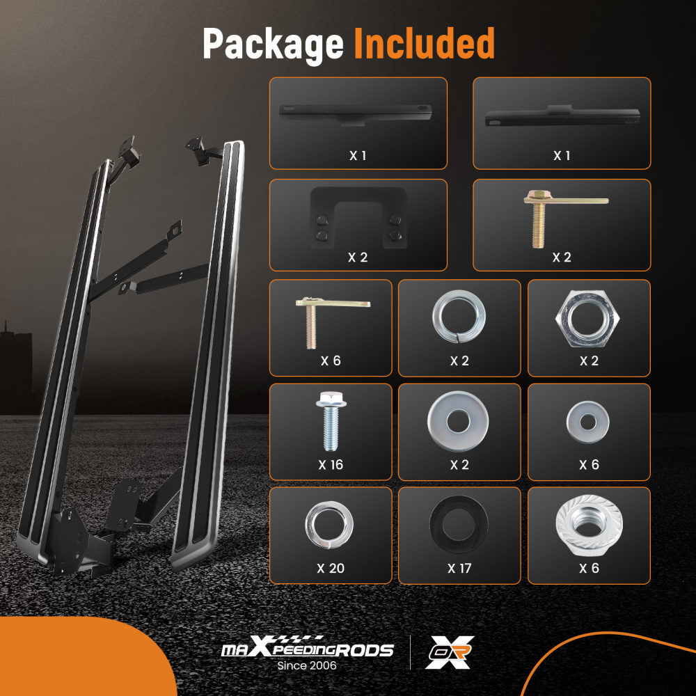 Running Board Side Steps Pair compatible for Audi Q7 2016-2023 4M Aluminum Protection Black