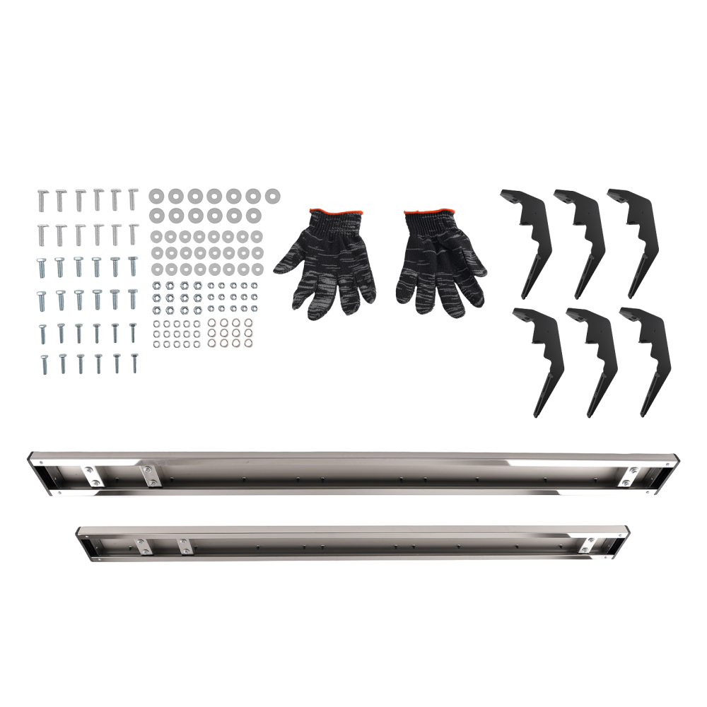 Nerf Bars Side Steps compatible for RAM 1500 Classic 2019-2024 Stainless Steel ABS Black