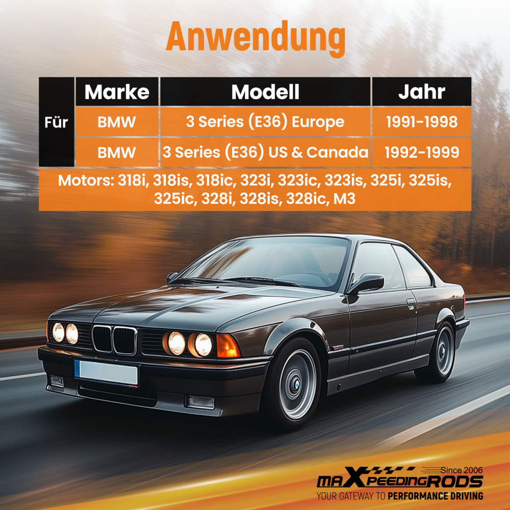 Compatible for BMW E36 3 Series Front Pair Coilover Pillowball Camber Plates Top Mounts