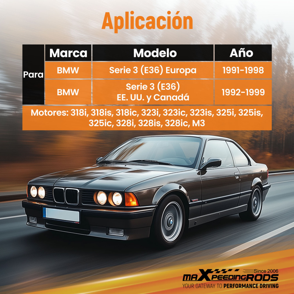 Compatible for BMW E36 3 Series Front Pair Coilover Pillowball Camber Plates Top Mounts