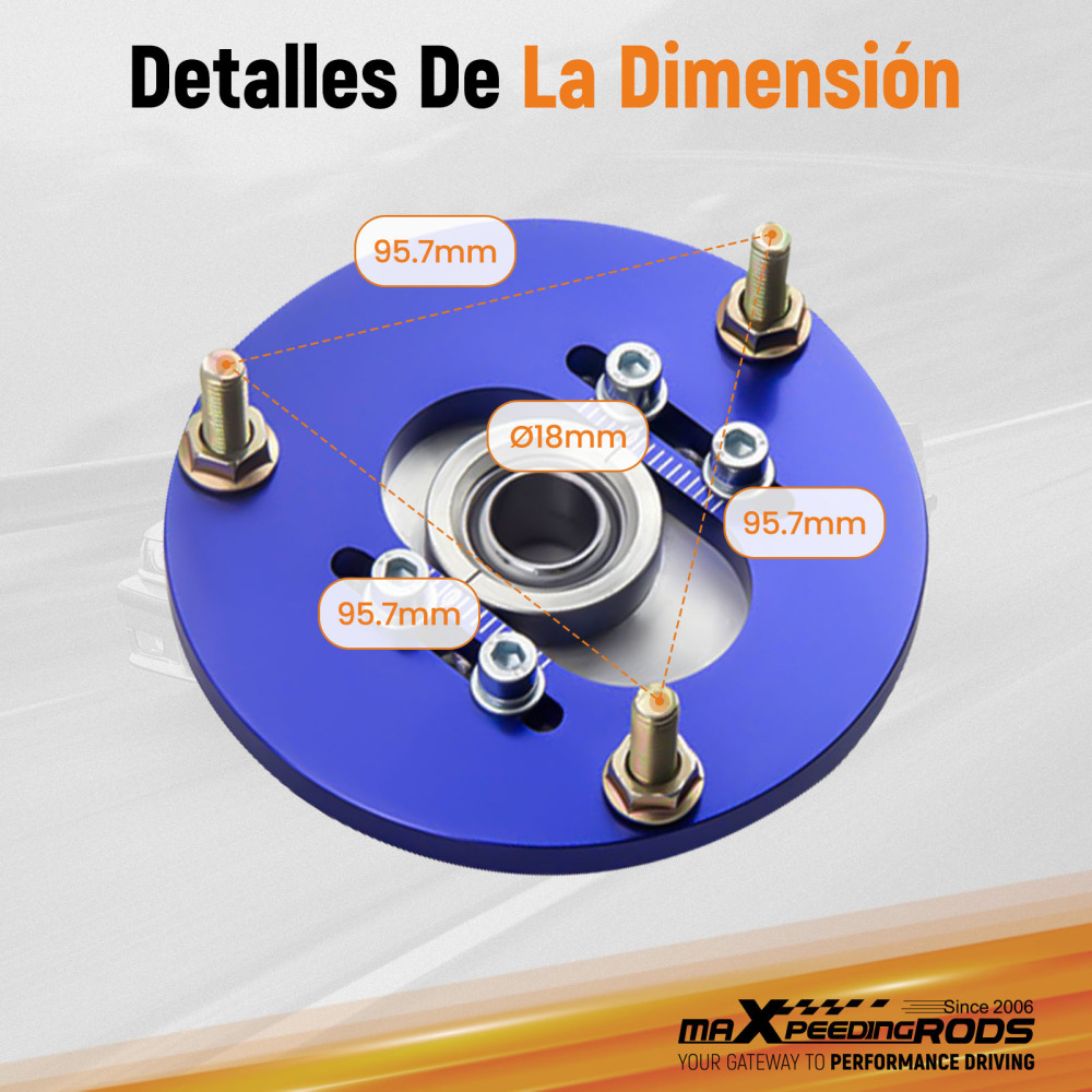 Compatible for BMW E36 3 Series Front Pair Coilover Pillowball Camber Plates Top Mounts