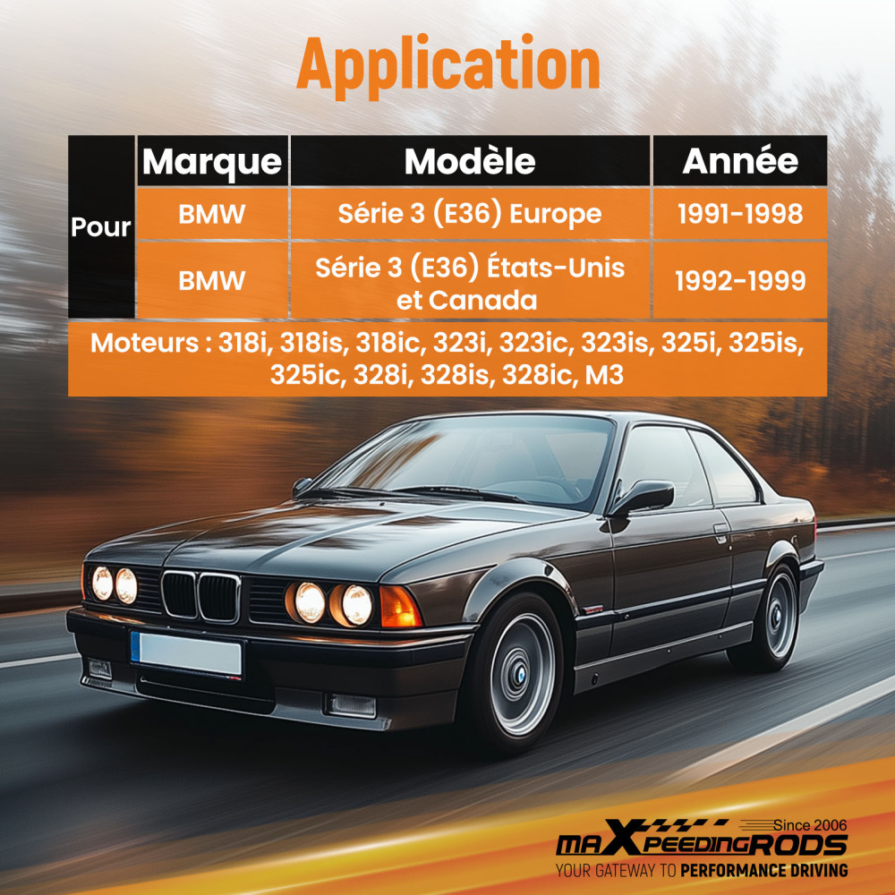 Compatible for BMW E36 3 Series Front Pair Coilover Pillowball Camber Plates Top Mounts