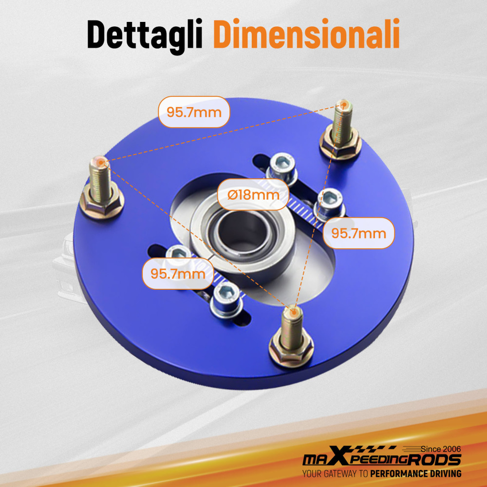 Compatible for BMW E36 3 Series Front Pair Coilover Pillowball Camber Plates Top Mounts