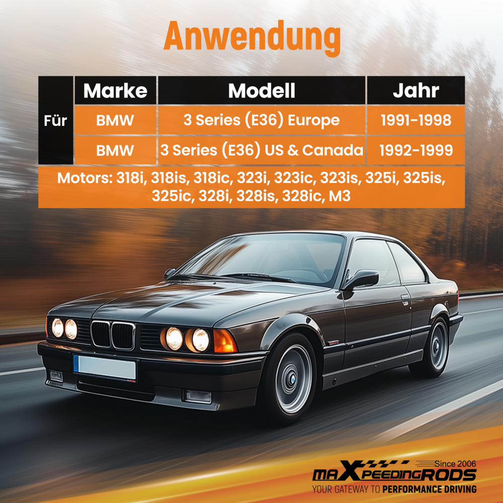 Compatible for BMW E36 3 Series 318 320 323 325 M3 i Front Coilover Camber Plate Top Mount