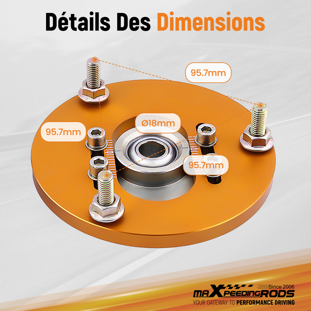 Compatible for BMW E36 3 Series 318 320 323 325 M3 i Front Coilover Camber Plate Top Mount