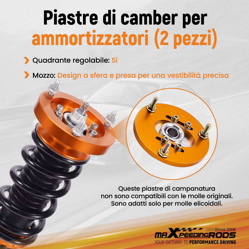 Compatible for BMW E36 3 Series 318 320 323 325 M3 i Front Coilover Camber Plate Top Mount