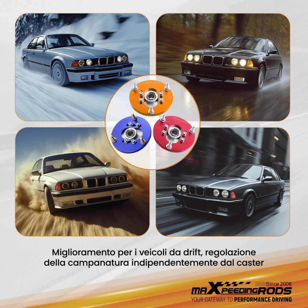 Compatible for BMW E36 3 Series 318 320 323 325 M3 i Front Coilover Camber Plate Top Mount