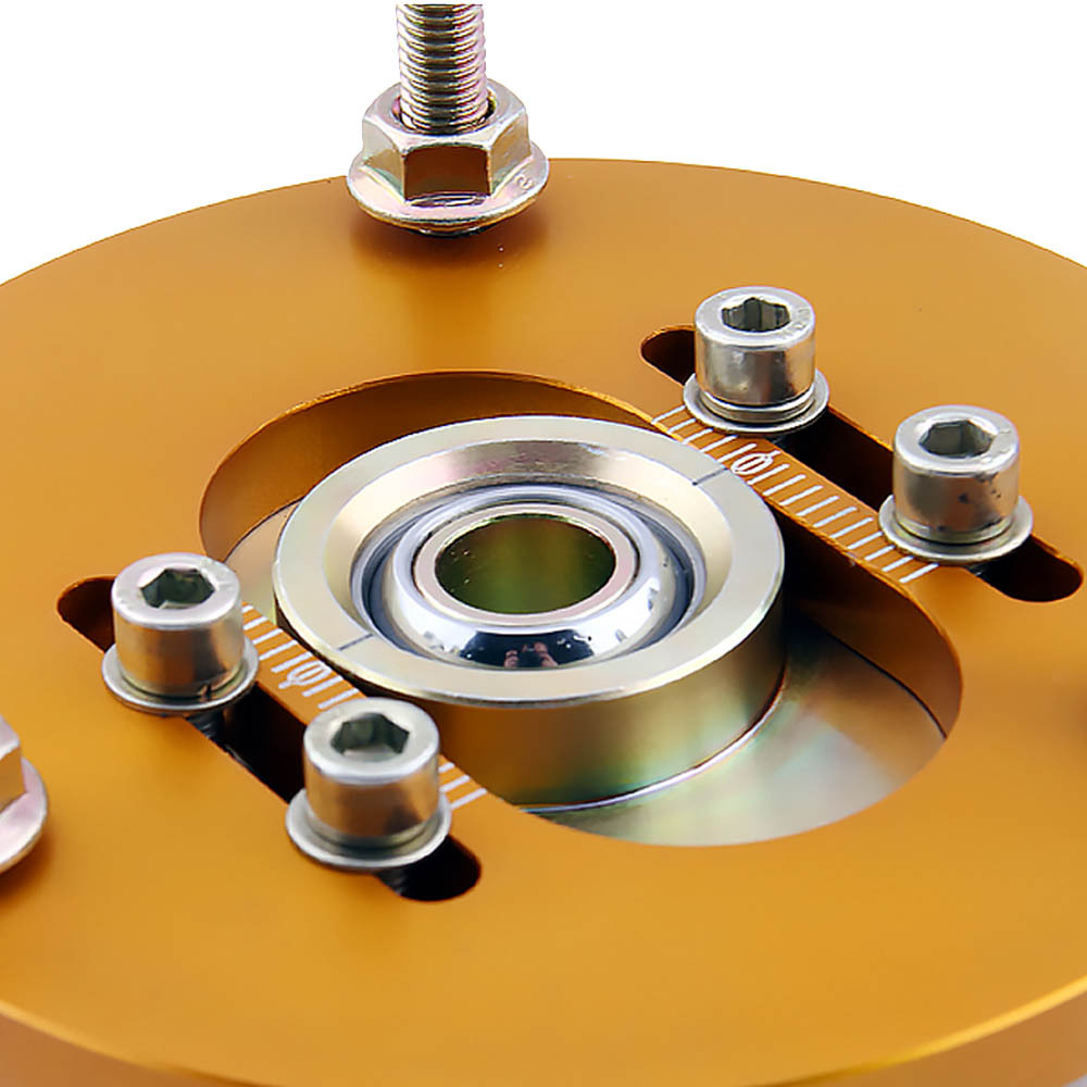 Adjustable Rear Camber Control Arms + 2x Front Camber Plate Gold compatible for BMW E36