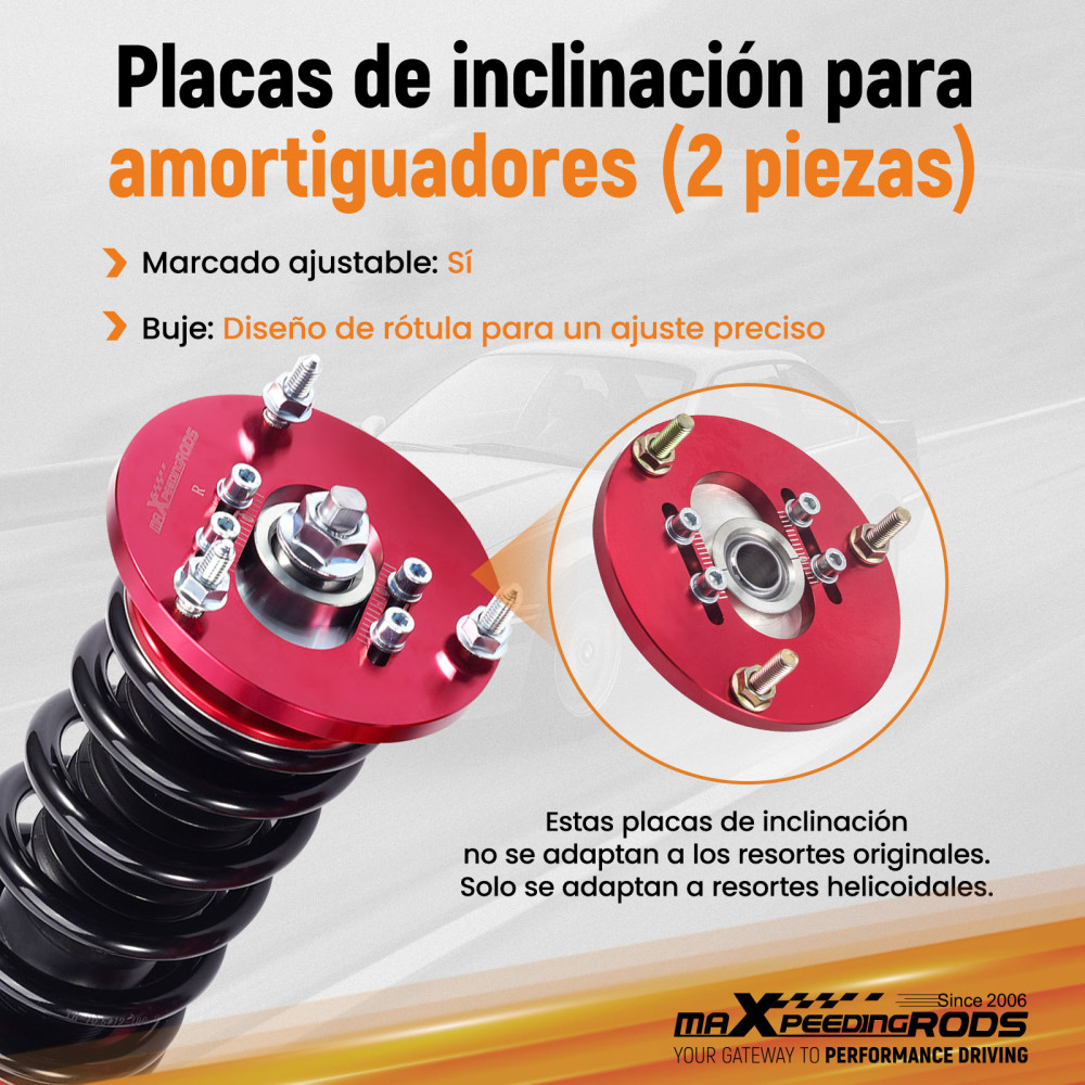 Compatible for BMW E36 1 pair 2pcs Coilover Camber Top Mounts Front Camber Plate