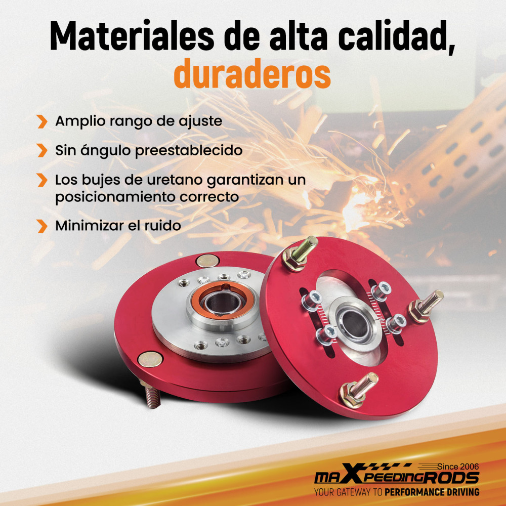 Compatible for BMW E36 1 pair 2pcs Coilover Camber Top Mounts Front Camber Plate