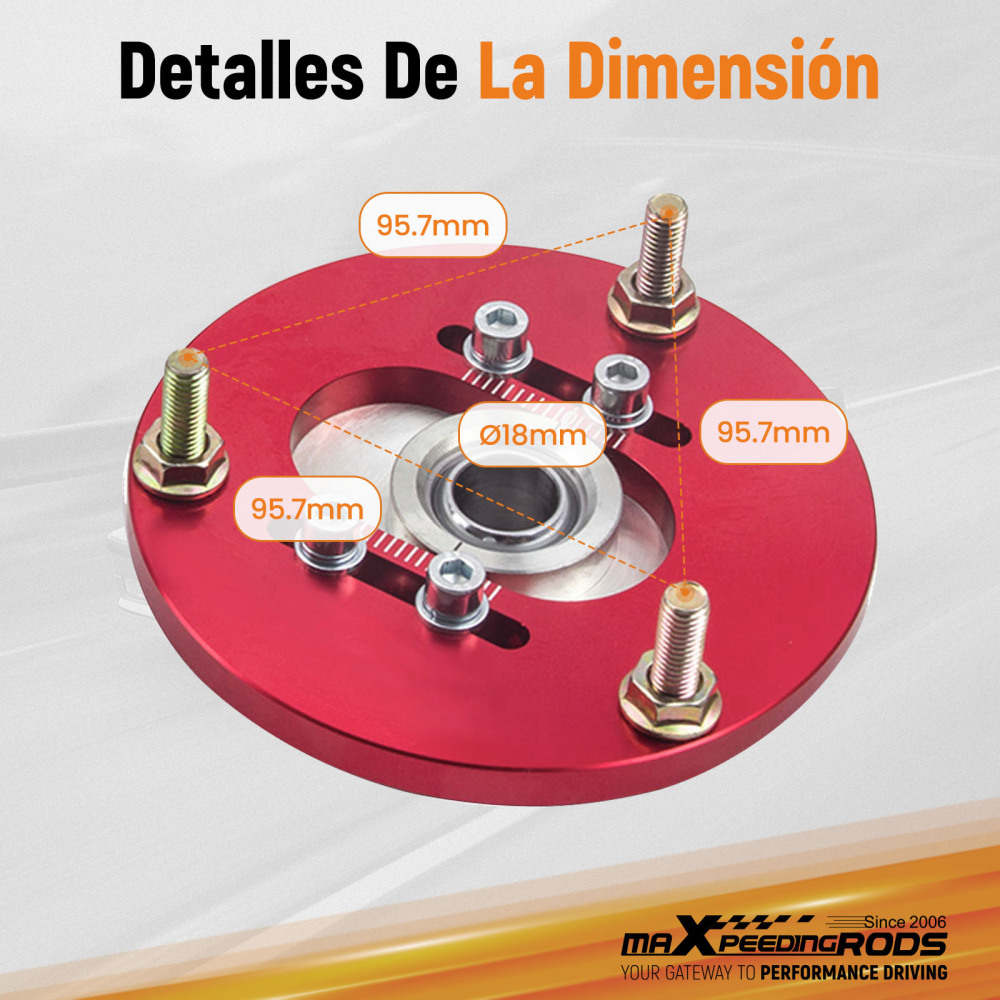 Compatible for BMW E36 1 pair 2pcs Coilover Camber Top Mounts Front Camber Plate