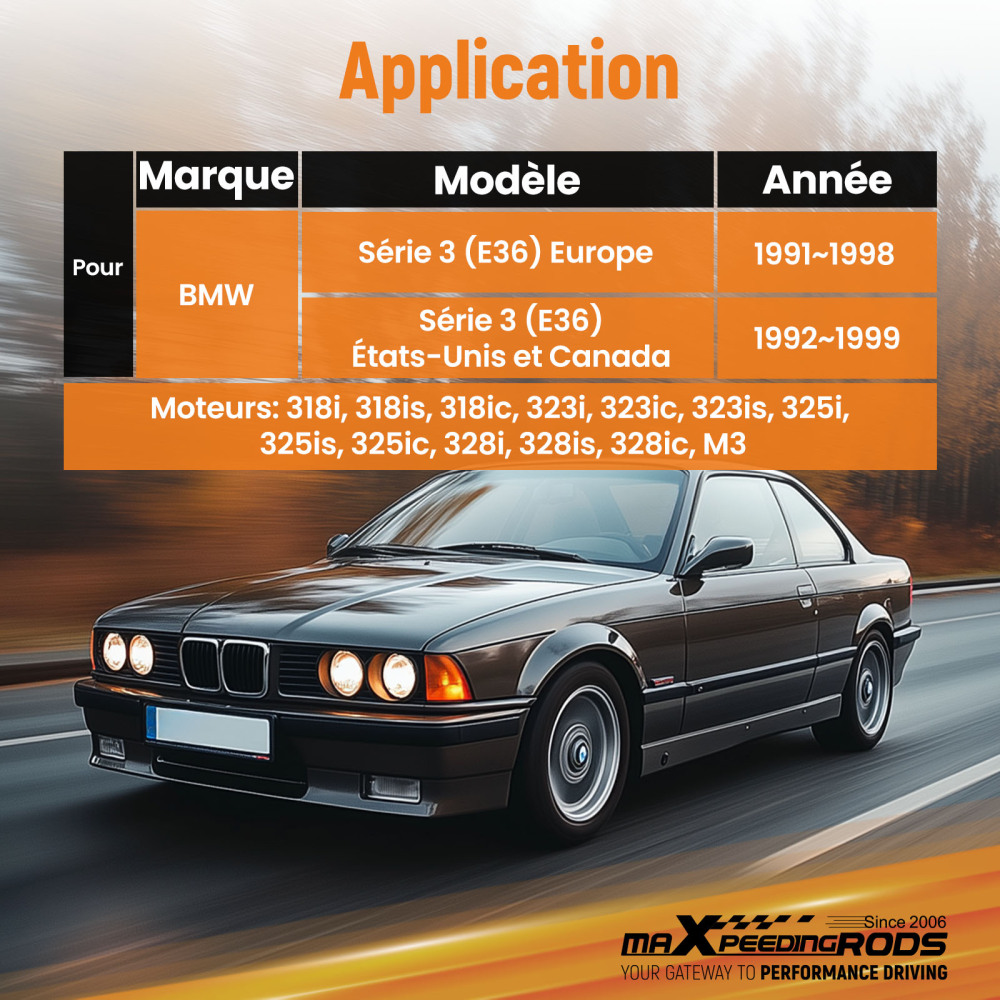 Compatible for BMW E36 1 pair 2pcs Coilover Camber Top Mounts Front Camber Plate