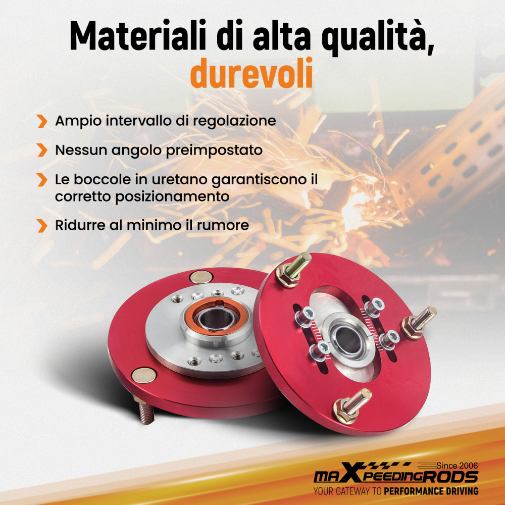 Compatible for BMW E36 1 pair 2pcs Coilover Camber Top Mounts Front Camber Plate