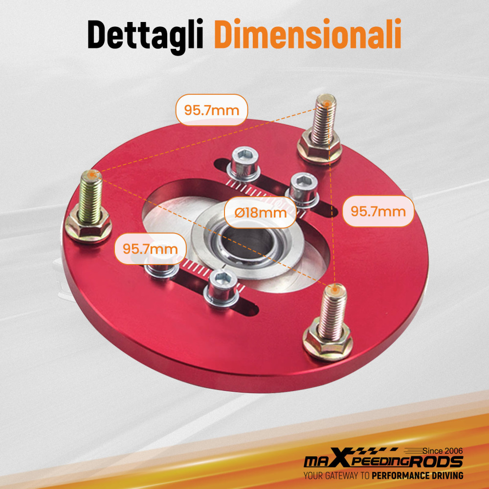 Compatible for BMW E36 1 pair 2pcs Coilover Camber Top Mounts Front Camber Plate