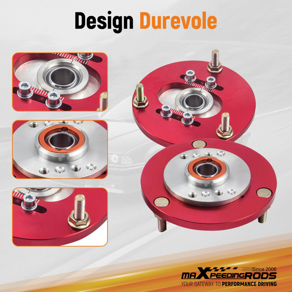 Compatible for BMW E36 1 pair 2pcs Coilover Camber Top Mounts Front Camber Plate