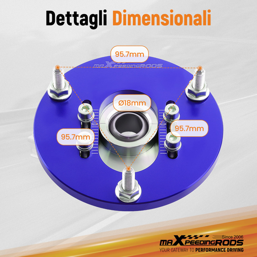 Compatible for BMW E46 320i 323i 328Ci 330xi M3 Coilover Pillowball Front Camber Plate Blue