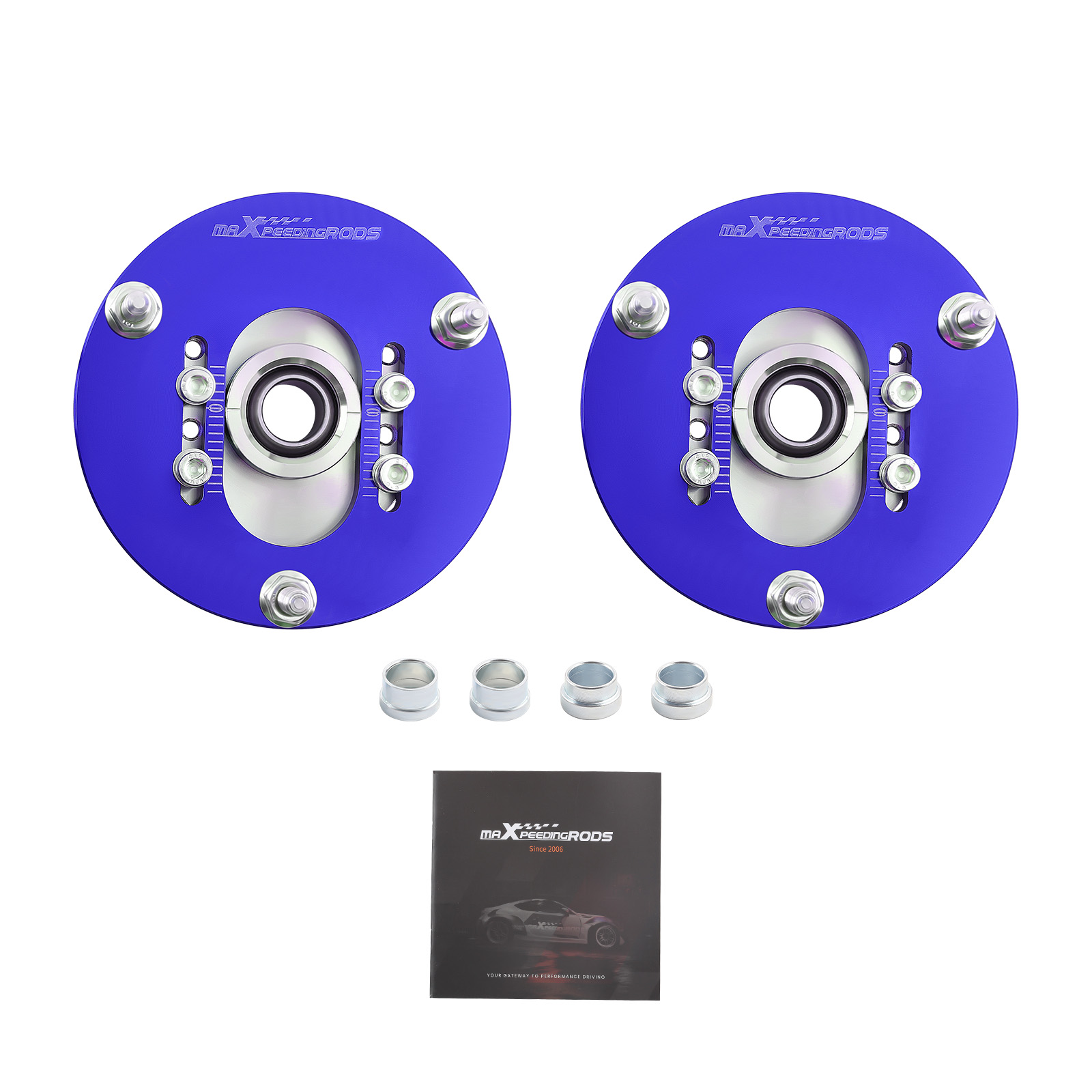 Compatible for BMW E46 1998 - 2005 M3 Suspension Top Mount Front Coilover Adjustable Camber Plate Blue-image-CP-E46-B