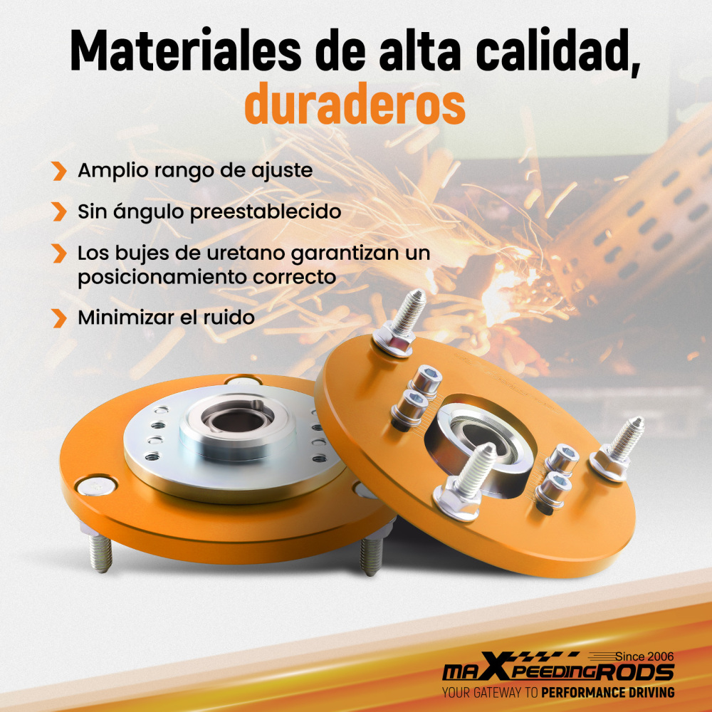 1998 - 2005 compatible for BMW E46 320 323 325 328 M3 Front Coilover Top Mount Adjustable Camber Plates