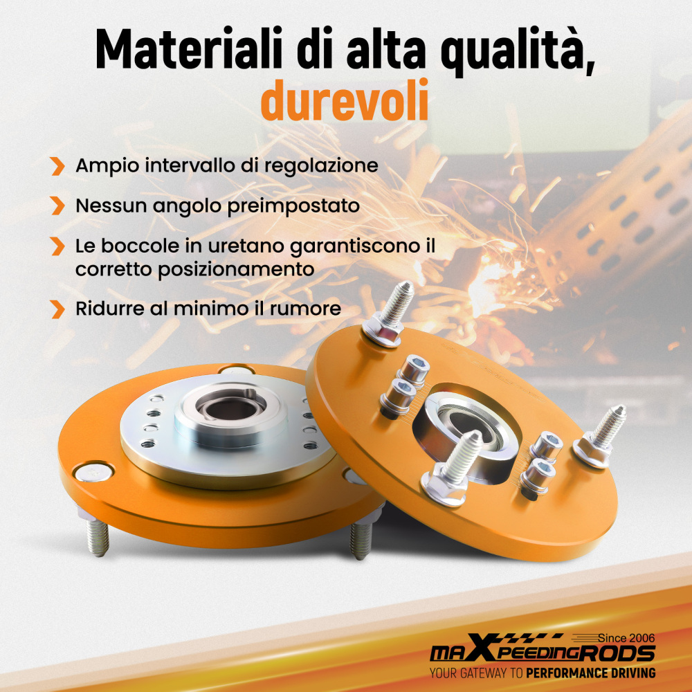 1998 - 2005 compatible for BMW E46 320 323 325 328 M3 Front Coilover Top Mount Adjustable Camber Plates