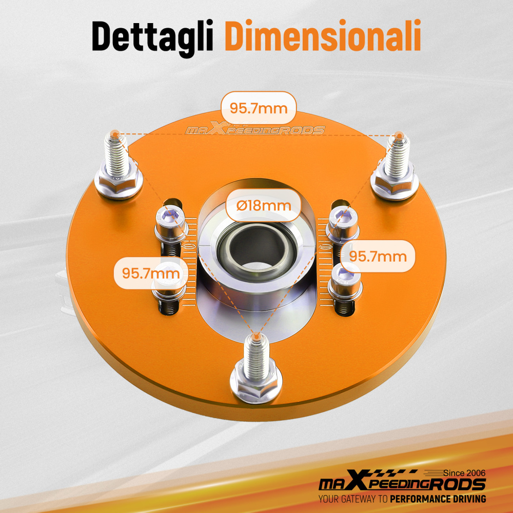 1998 - 2005 compatible for BMW E46 320 323 325 328 M3 Front Coilover Top Mount Adjustable Camber Plates