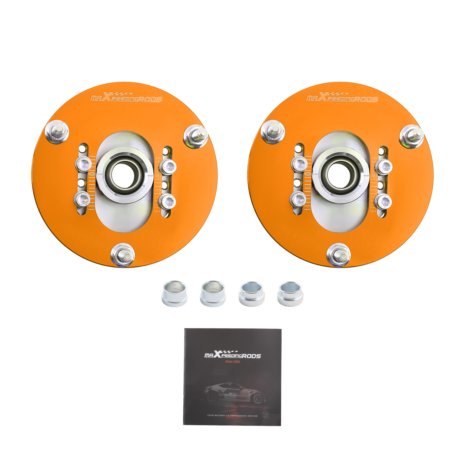Golden 1998 - 2005 Compatible For Bmw E46 320 323 325 328 M3 Front Coilover Top Mount Adjustable Camber Plates