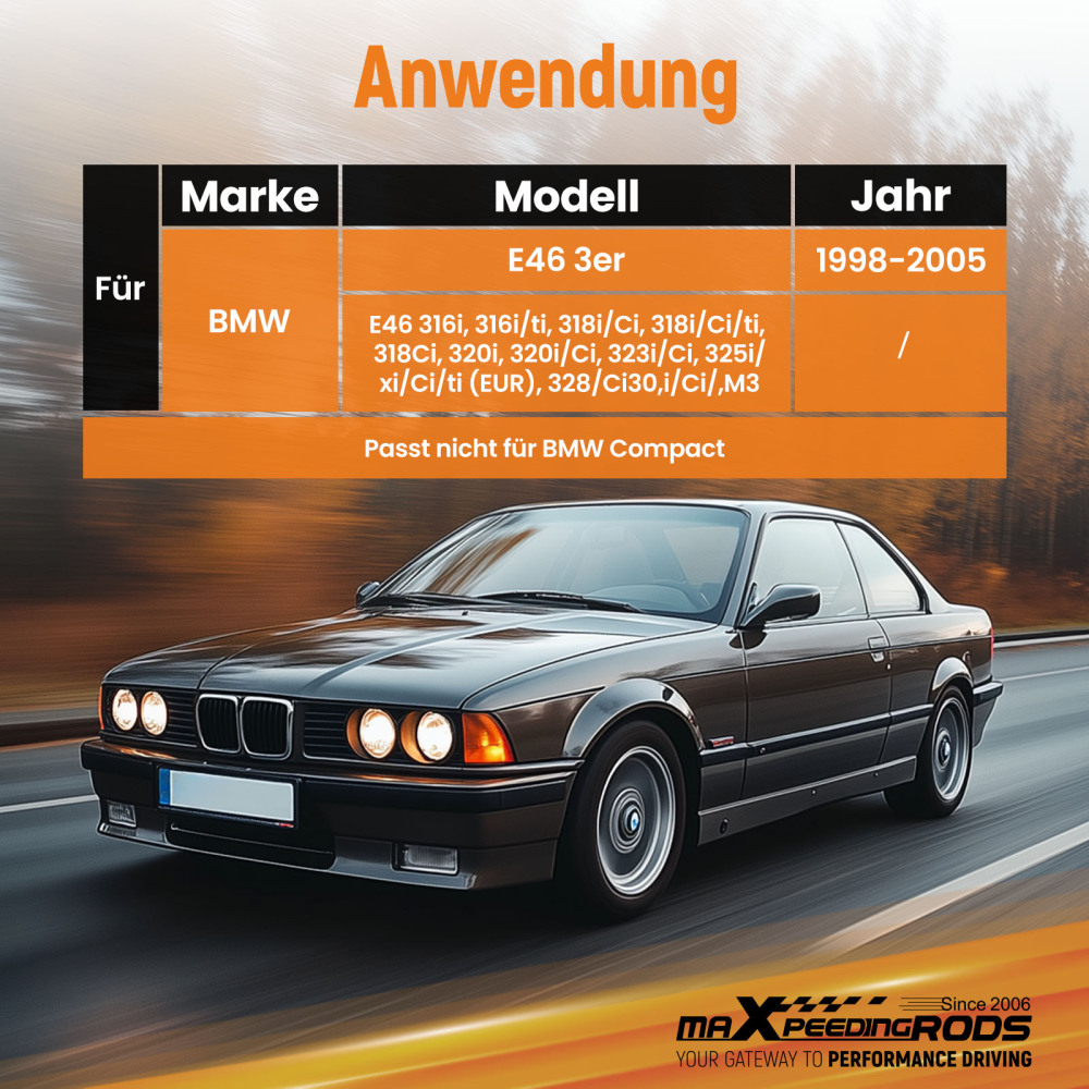 Compatible for BMW E46 3 Series M3 Front Coilover Camber Plate Top Upper Mounts Red Pair