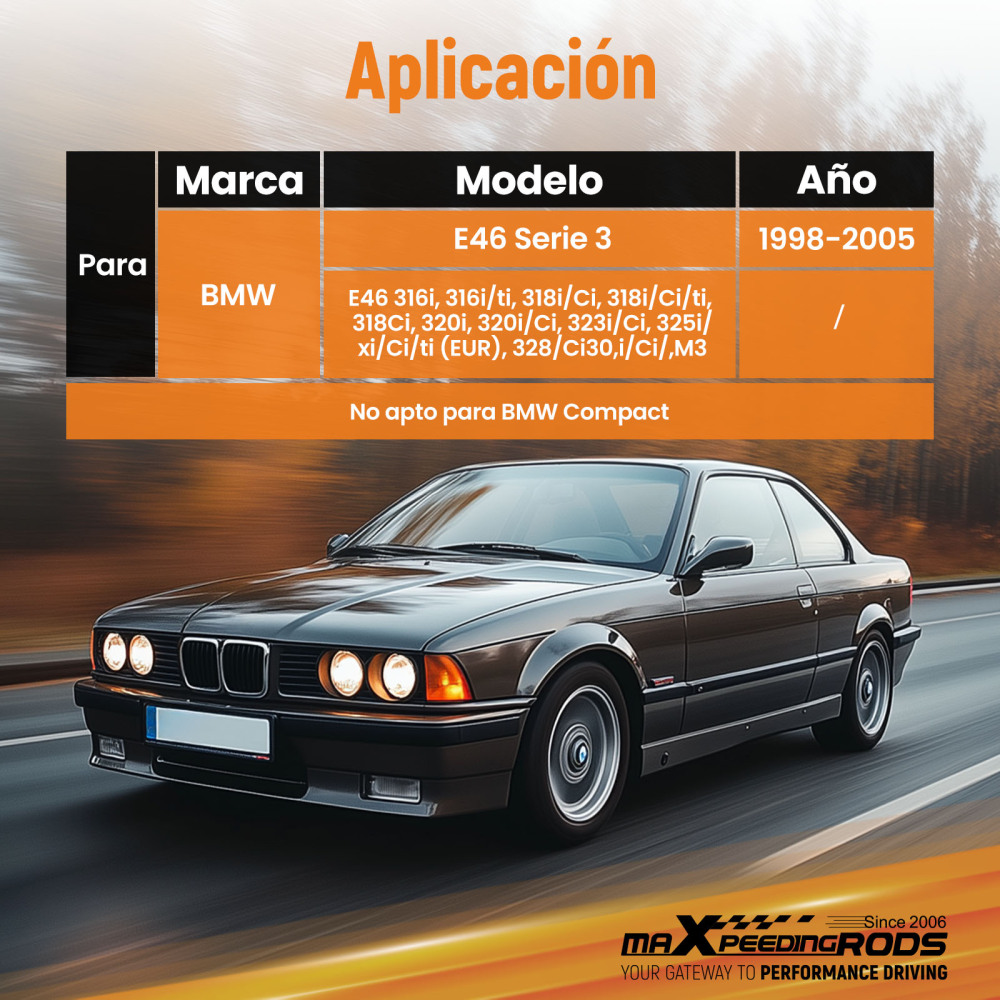 Compatible for BMW E46 3 Series M3 Front Coilover Camber Plate Top Upper Mounts Red Pair