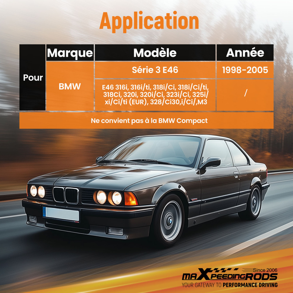 Compatible for BMW E46 3 Series M3 Front Coilover Camber Plate Top Upper Mounts Red Pair