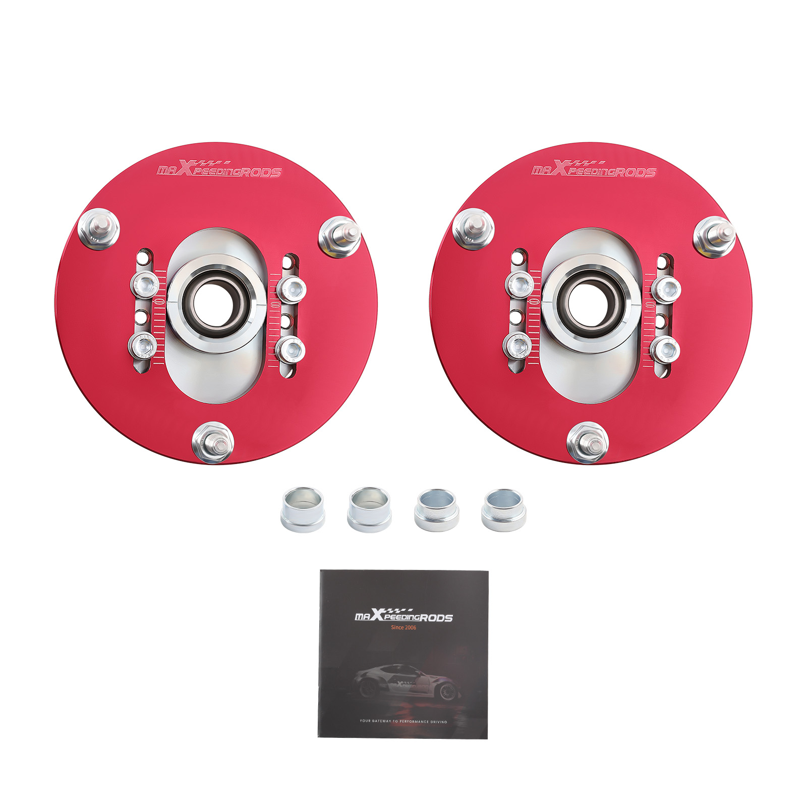 Compatible for BMW E46 318 325i 325is M3 Coilover Kit Camber Plates Pillow Adjustable Great-image-CP-E46-R