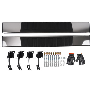 6 Inch Side Step Running Board compatible for Ford F-250 1999-2016 Aluminum Black Non-Slip