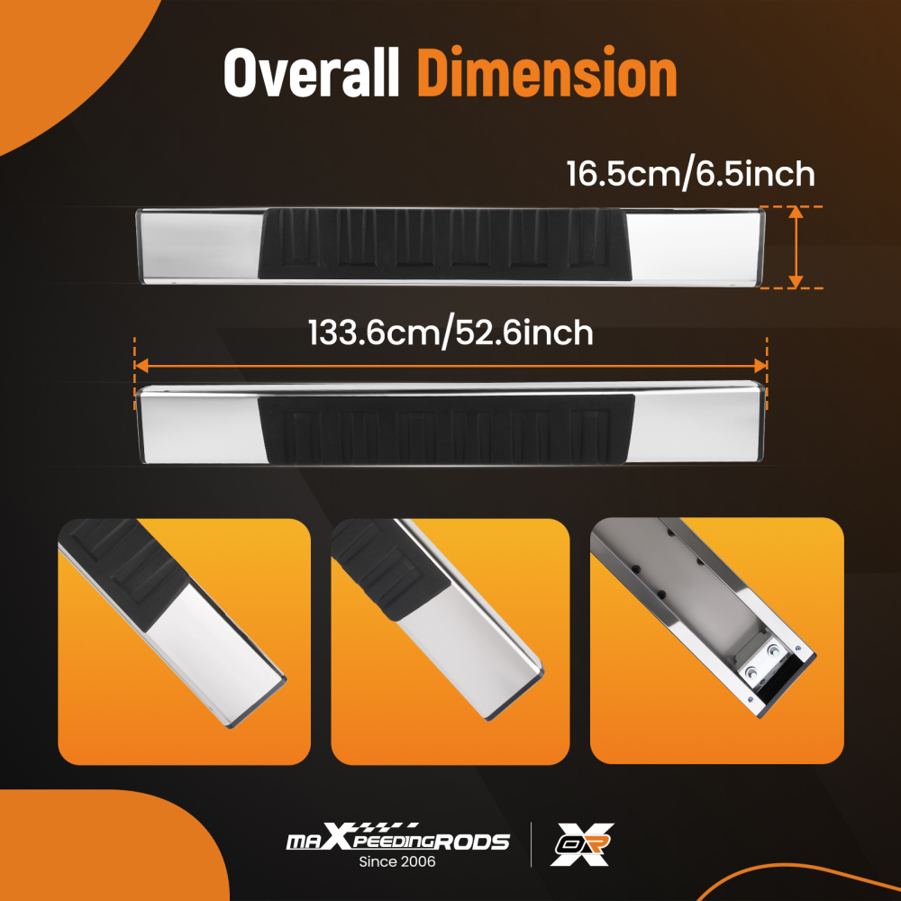 6 Inch Side Step Nerf Bars compatible for Ford F-150 2004-2014Non-Slip Protection