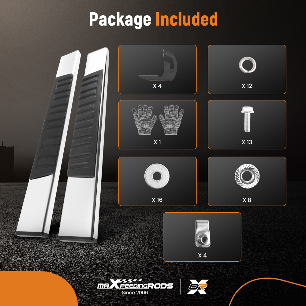 6 Inch Side Step Nerf Bars compatible for Ford F-150 2004-2014Non-Slip Protection