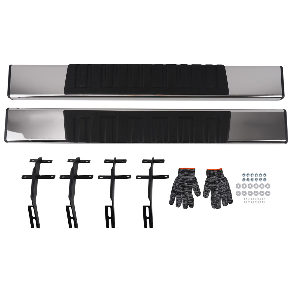 Nerf Bars Running Boards Side Steps compatible for Ford F150 2015-2024 Aluminum Alloy Black