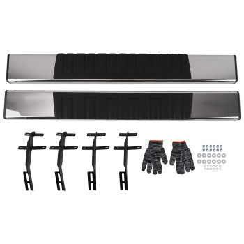 Nerf Bars Running Boards Side Steps compatible for Ford F150 2015-2024 Aluminum Alloy Black