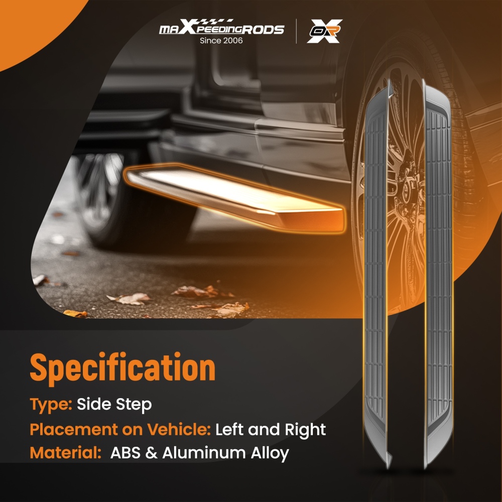 Aluminium Side Steps Running Boards compatible for Ford Ranger T6 T7 T8 T9 2012-2022 Black