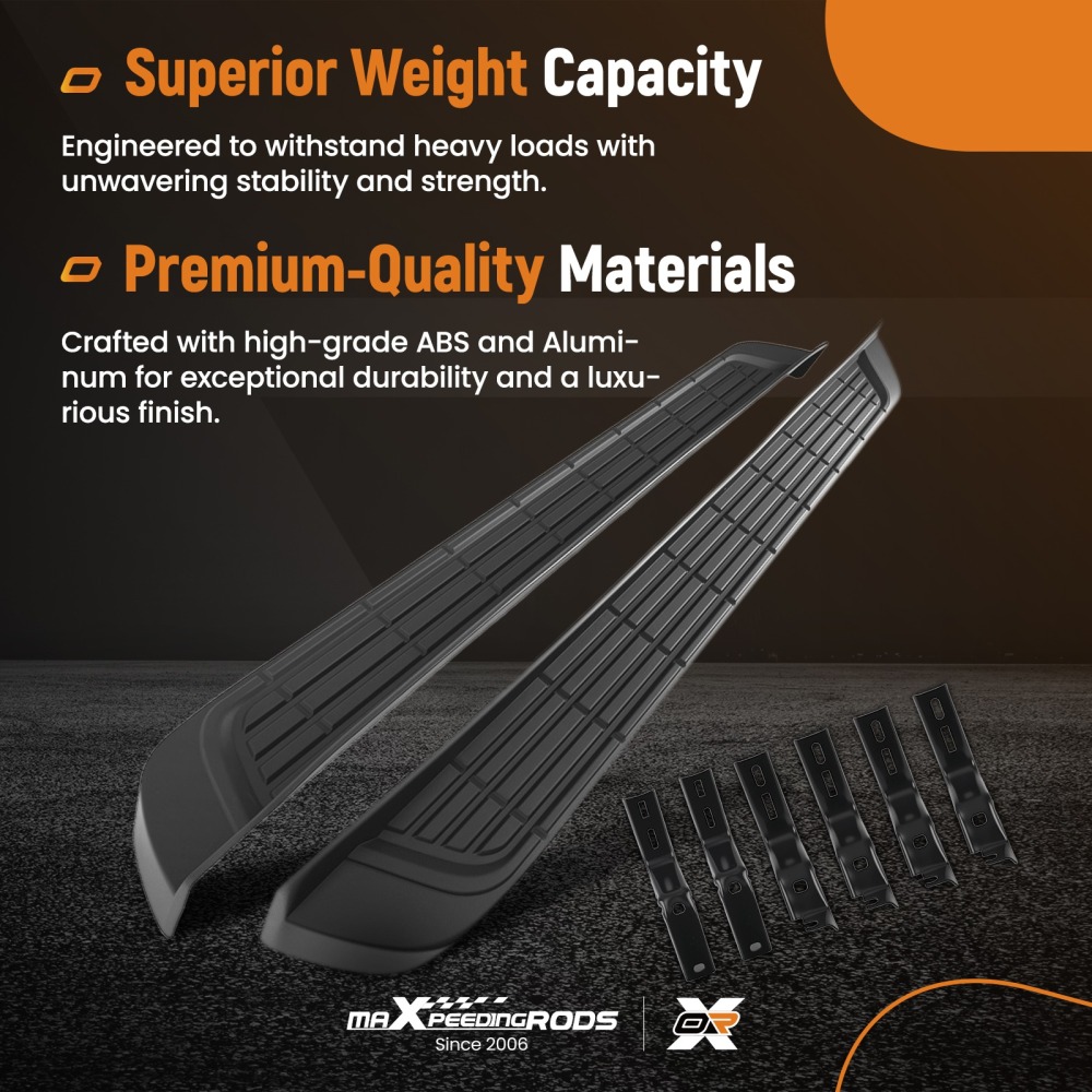 Aluminium Side Steps Running Boards compatible for Ford Ranger T6 T7 T8 T9 2012-2022 Black