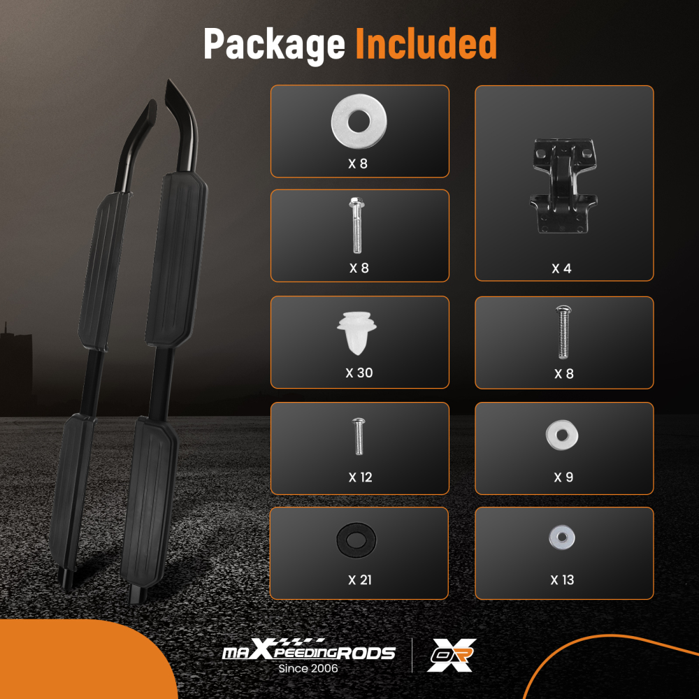 Step Rail Side Step Running Board compatible for Land Rover Defender 110 4Dr 20-23 Non-Slip