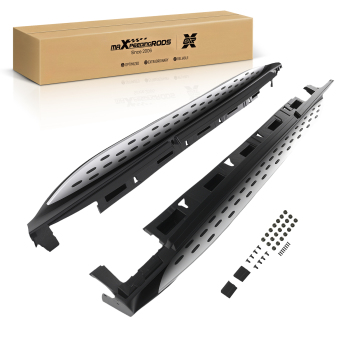 Aluminium Running Boards compatible for Mercedes ML350 W166 12-15 GLE 16-18 Non-Slip Black