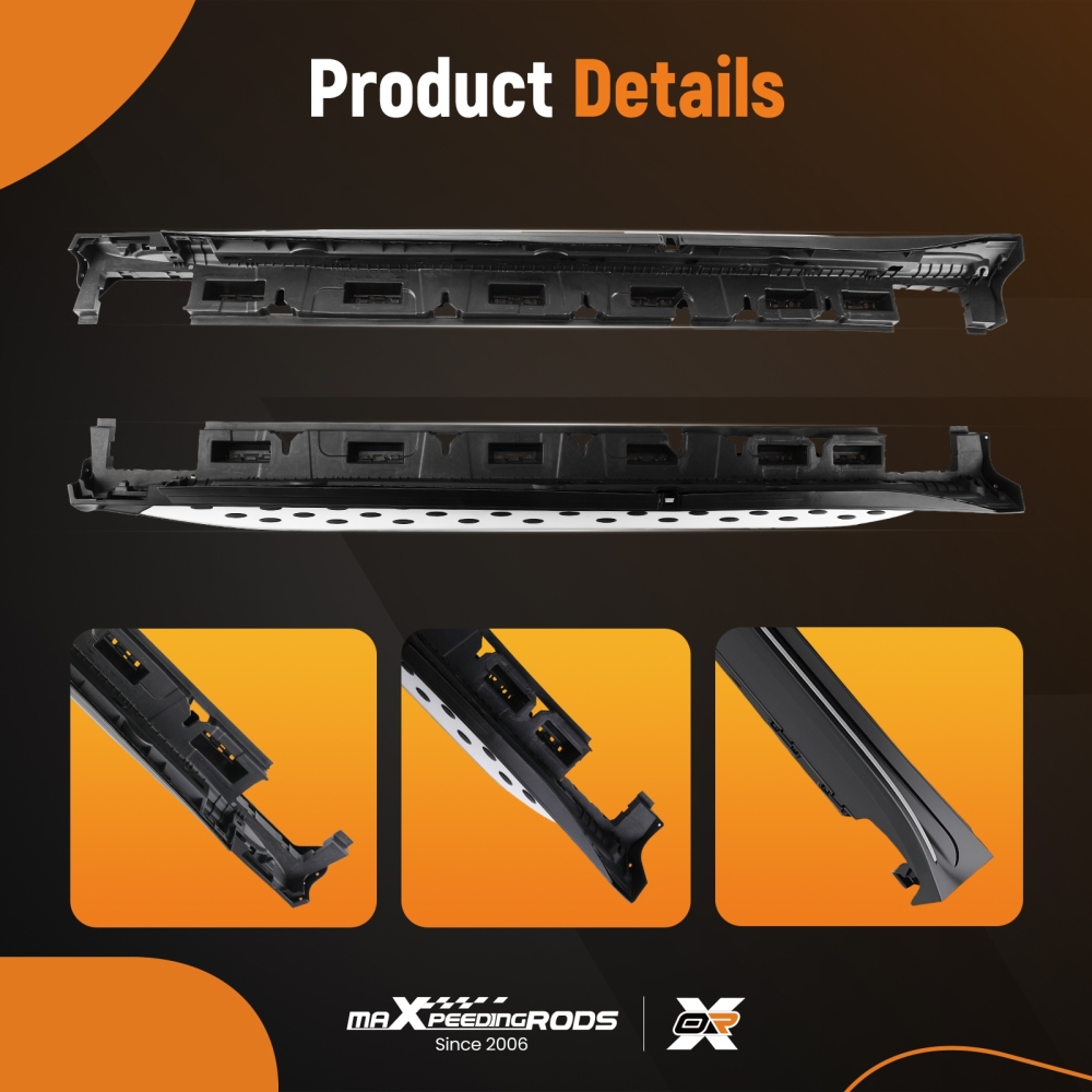 Nerf Bars Side Steps Bars compatible for Mercedes X166 GL GLS 2013-18 Black Non-Slip