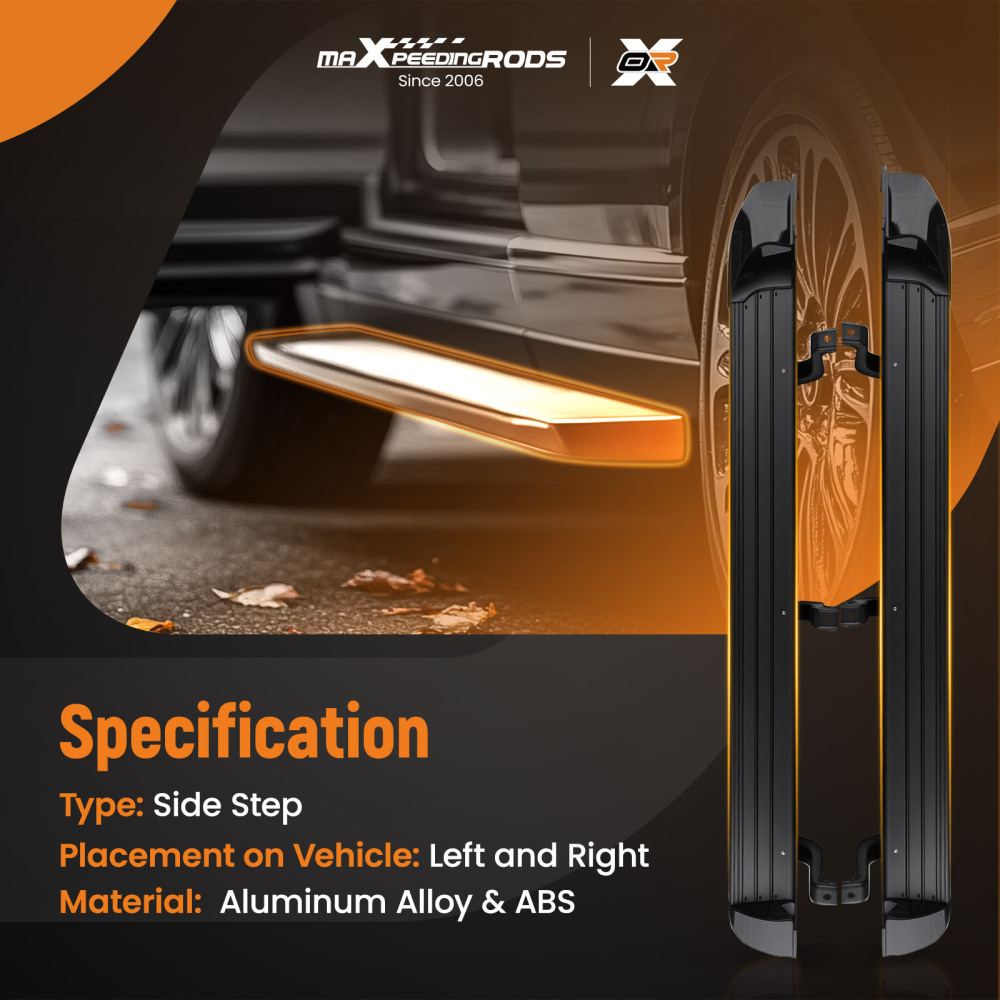 Non-Slip Running Board compatible for Mitsubishi L200 Triton 2015-2019 Double Cab 2PC