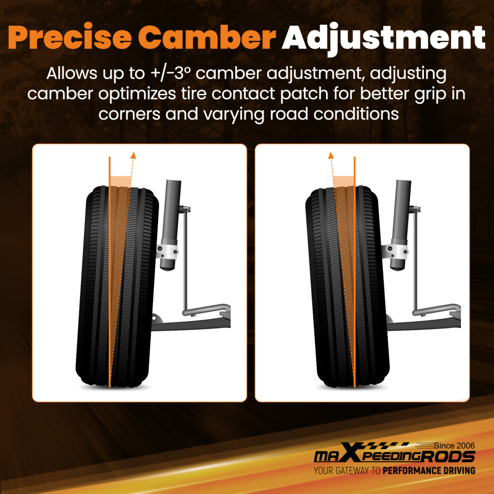 Compatible for Ford Mustang 1979-1989 Cobra compatible for Shelby Roush Steeda ±2.50 Camber Plates 