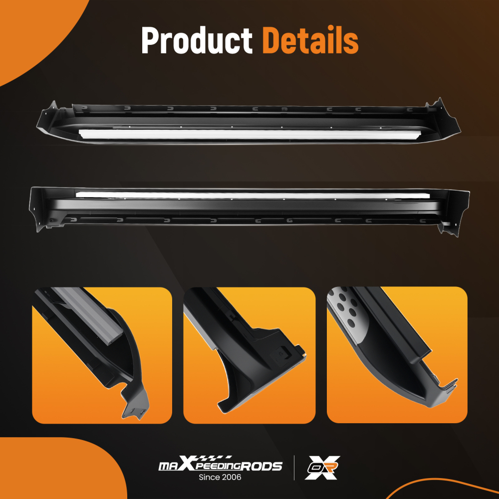 Aluminium Running Board Side Steps compatible for Nissan X-Trail T32 14-20 Black Non-Slip