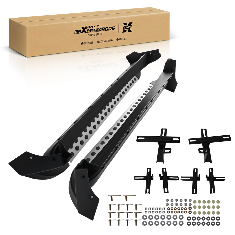 Aluminium Running Board Side Steps compatible for Nissan X-Trail T32 14-20 Black Non-Slip