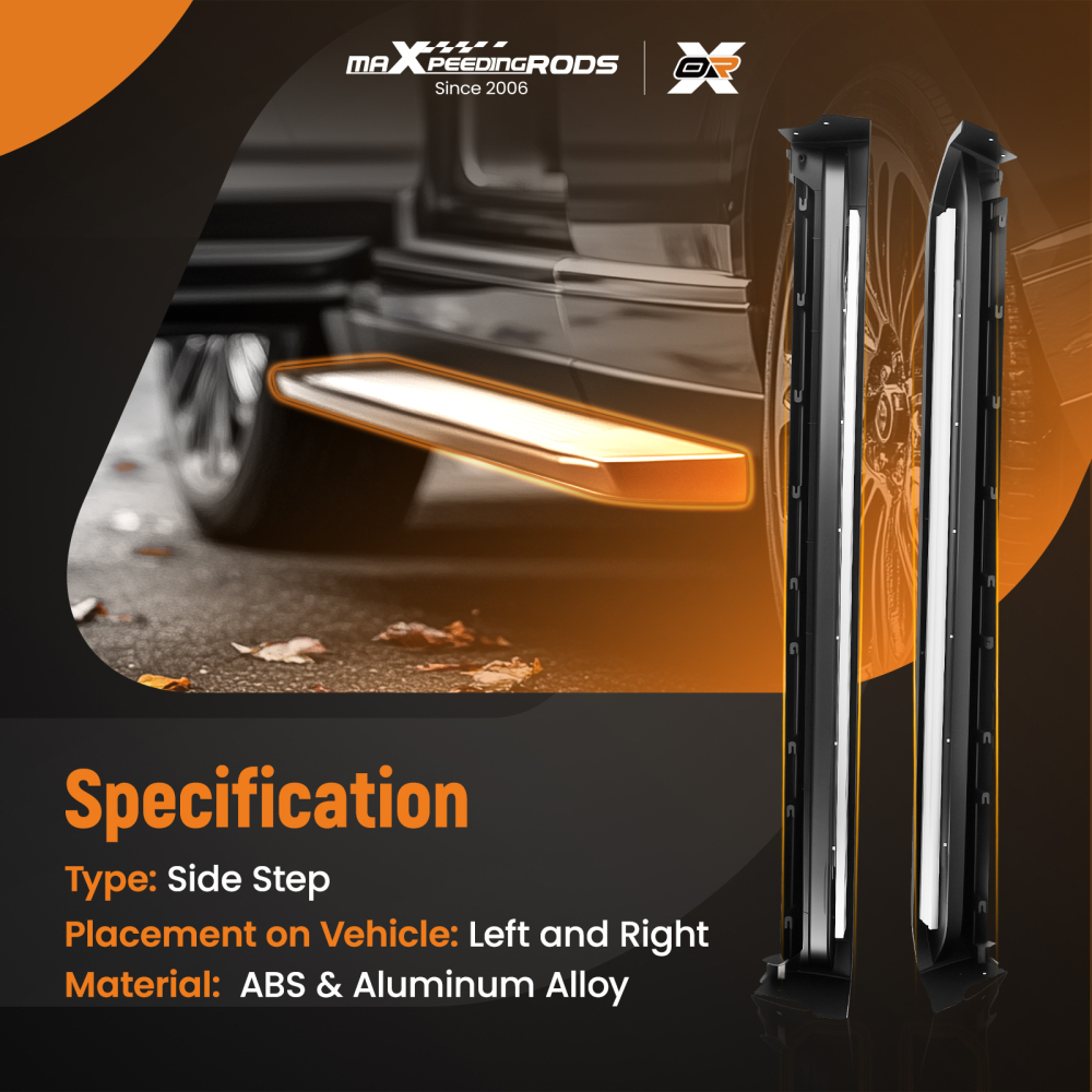 Aluminium Running Board Side Steps compatible for Nissan X-Trail T32 14-20 Black Non-Slip