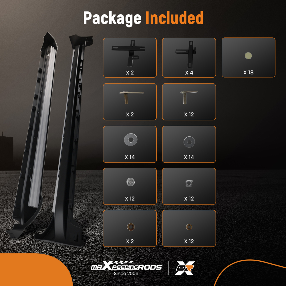 Aluminium Running Board Side Steps compatible for Nissan X-Trail T32 14-20 Black Non-Slip