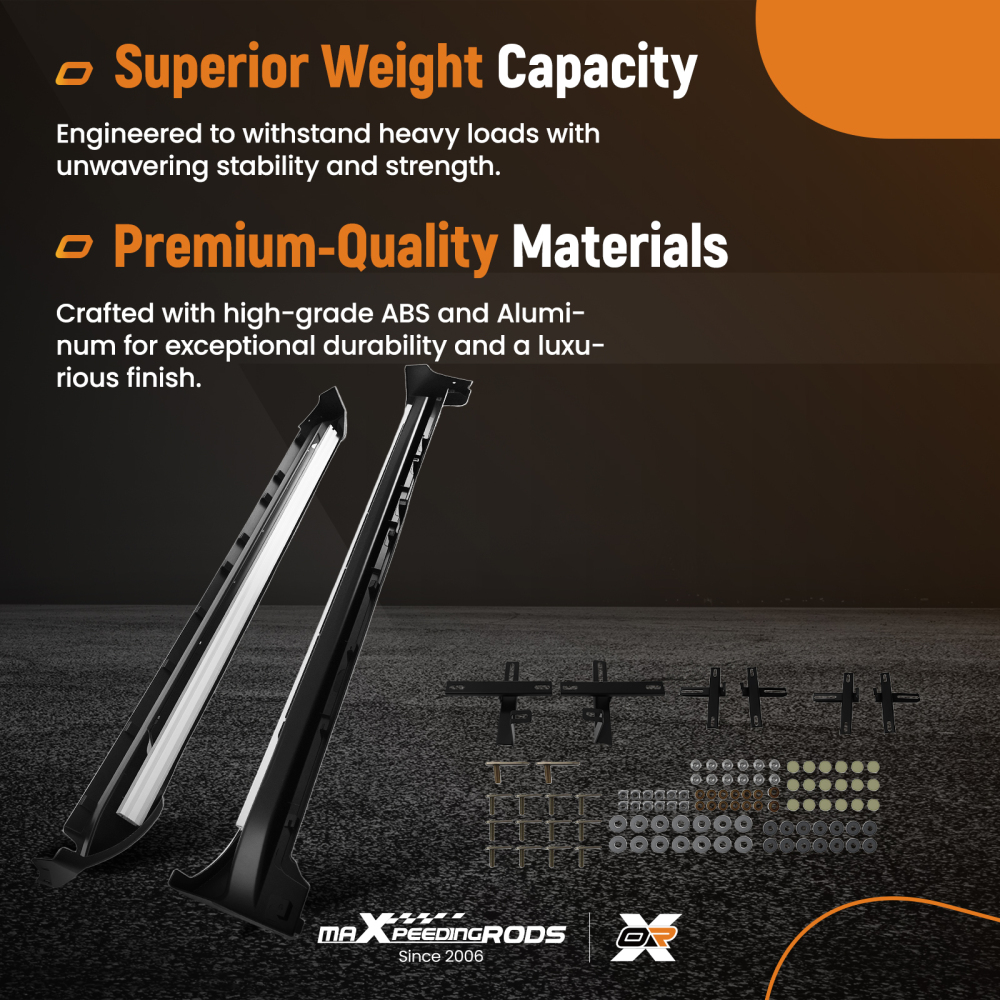 Aluminium Running Board Side Steps compatible for Nissan X-Trail T32 14-20 Black Non-Slip