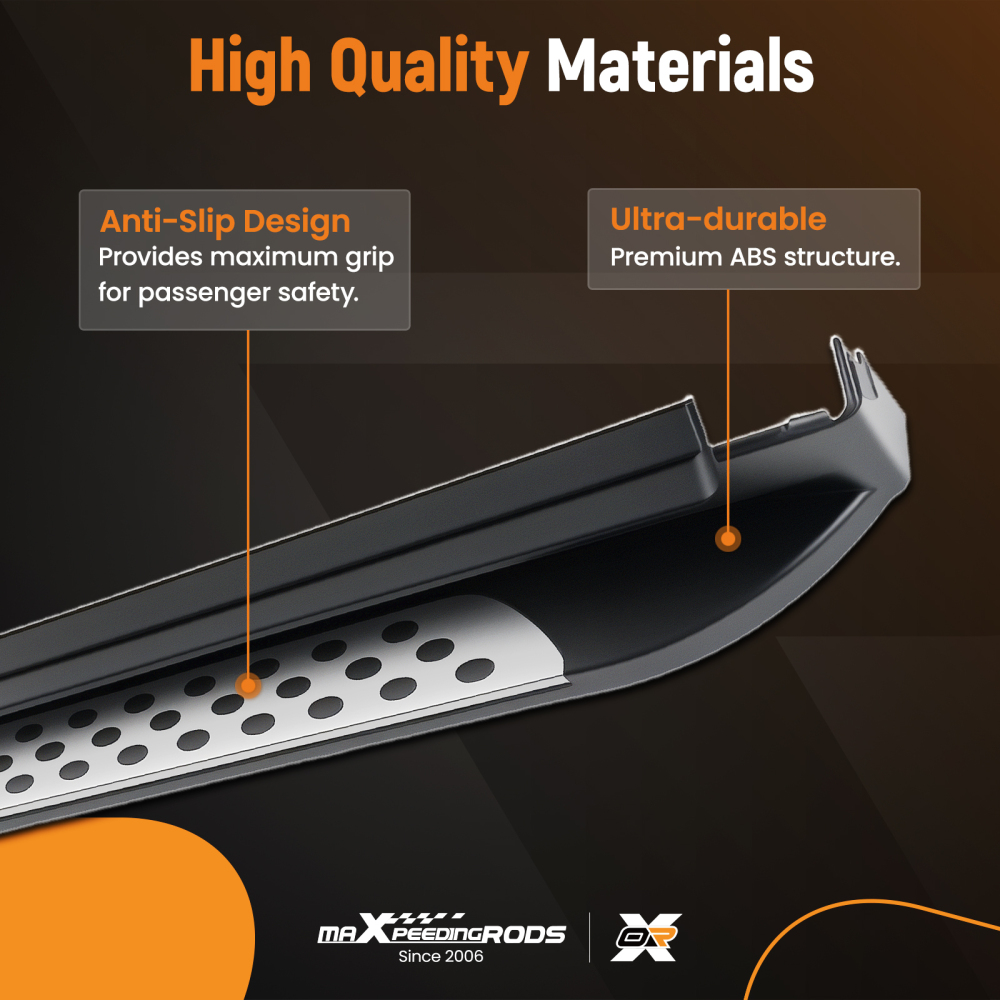 Aluminium Running Board Side Steps compatible for Nissan X-Trail T32 14-20 Black Non-Slip