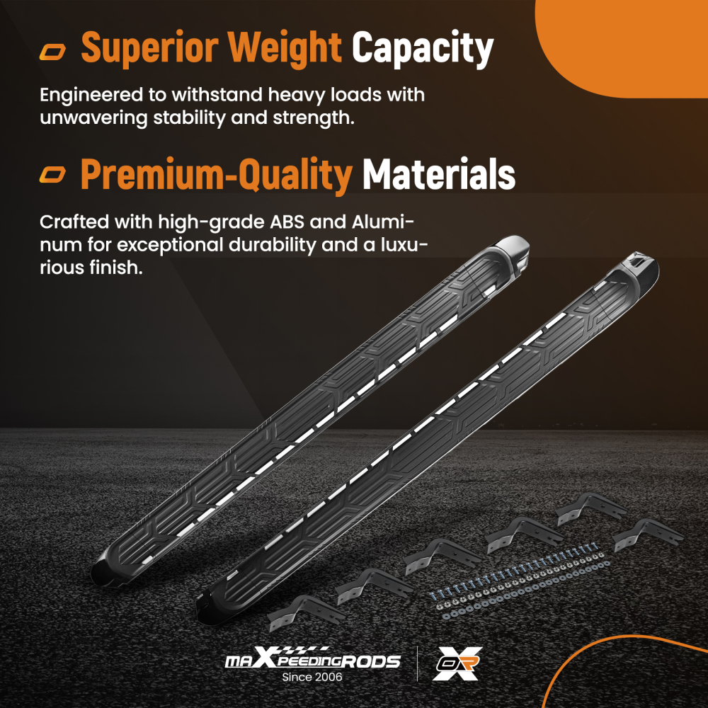 Aluminum Running Board compatible for Nissan Armada Y62 17-25 Black Side Step Kit Pair